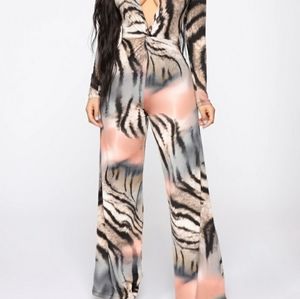 Animal In Me Jumpsuit - Brown/Combo